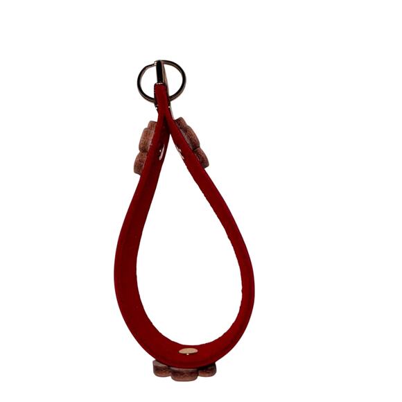 Repurposed Gucci Bag Keychain Handmade Leather & Canvas Design - Picture 4 of 4